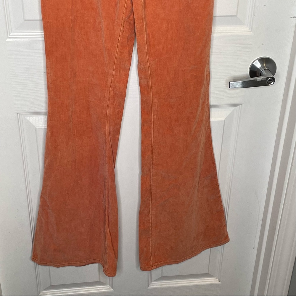 Free People We The Free Jayde Corduroy High Rise Flare Jeans in Burnt Orange 28 - Picture 6 of 13